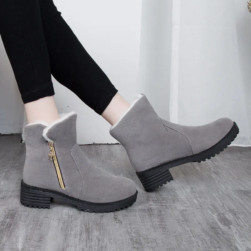 Women's Snow Boots 2019 New Ladies Winter Shoes Warm Short Fur Plush Cotton Women | Обувь