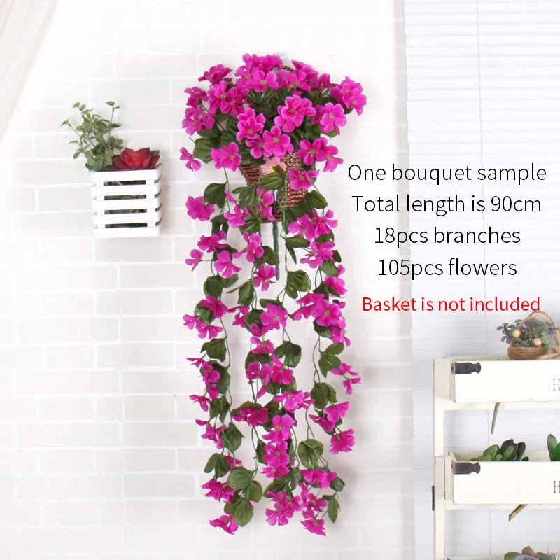 Orhcid vine wisteria фиолетовые шелковые цветы лоза искусственные настенные Висячие