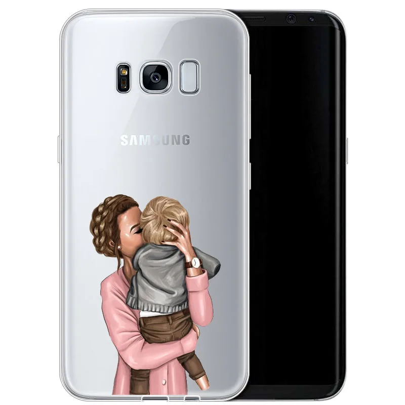 Модный чехол для Samsung Galaxy S7 S8 S6 S7EDGE S9 S9PLUS NOTE 7 8 9 с черными и коричневыми волосами