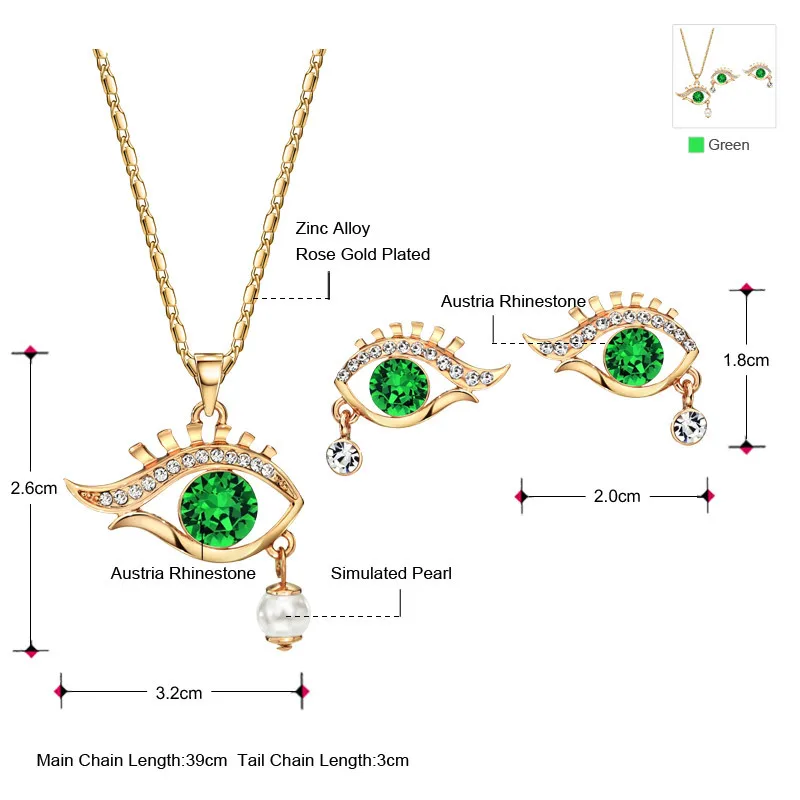 Элегантные модные ожерелья и серьги Neoglory Австрия Стразы фотоаксессуары цвета