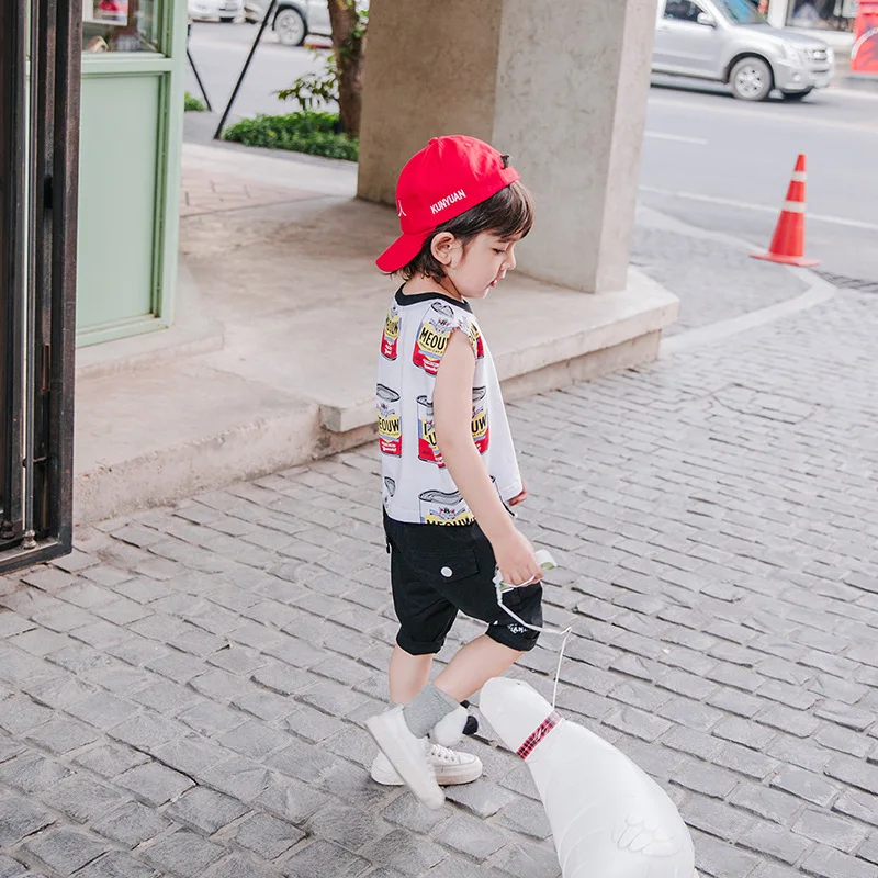 Детская жилетка новинка 2019 года летняя детская майка без рукавов для мальчиков