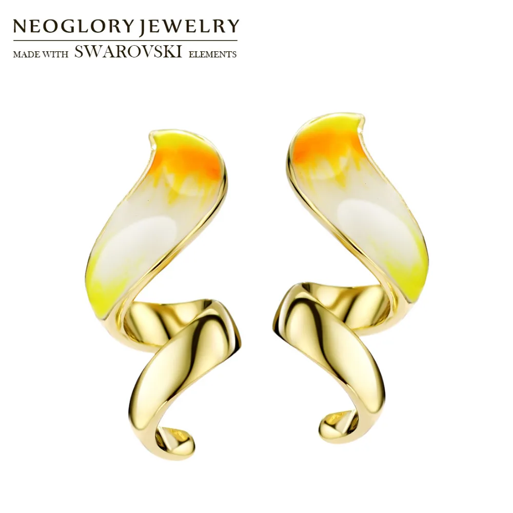 Женские эмалевые серьги Neoglory этнические разноцветные геометрические