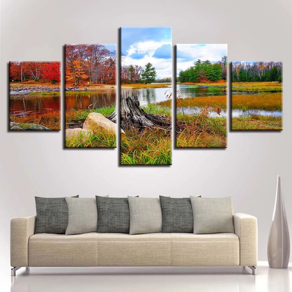 Пейзаж небо облако звезда горная река воздушный шар 5 шт. настенные картинки для