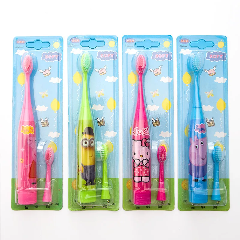 Children Electric Toothbrushes Cartoon Pattern baby toothbrush Tooth Brush Head 2 pcs Heads sonic | Бытовая техника