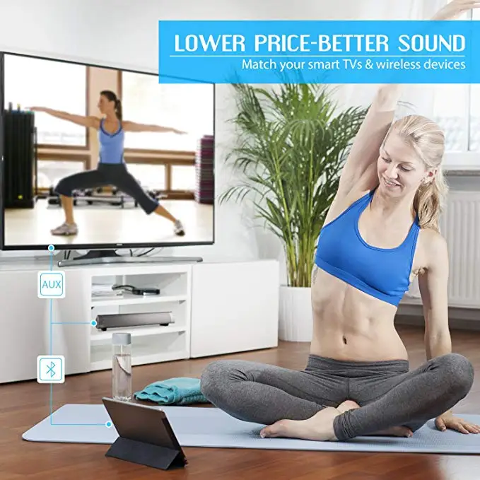 Portable Stereo Soundbar TV Speakers 10W Super Dual Bass Subwoofer Mini Home TV Bluetooth Loudersepaker Soundbar With MIC For TV