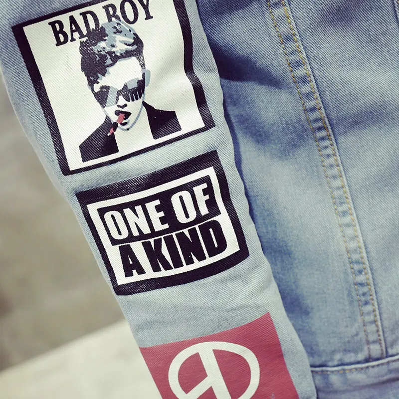 2017 Весна осень модная мужская хлопковая джинсовая куртка пальто Повседневная