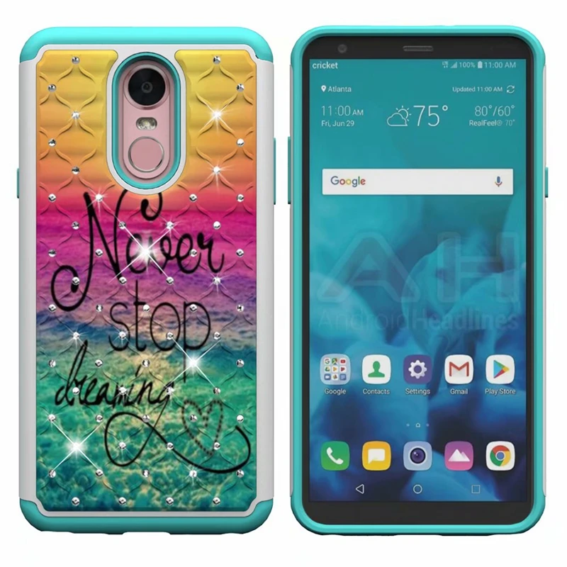 Алмазами противоударный Прочный ПК + ТПУ чехол для LG Stylo 4 K10 2018 K30 2017 G7 ThinQ Aristo 2