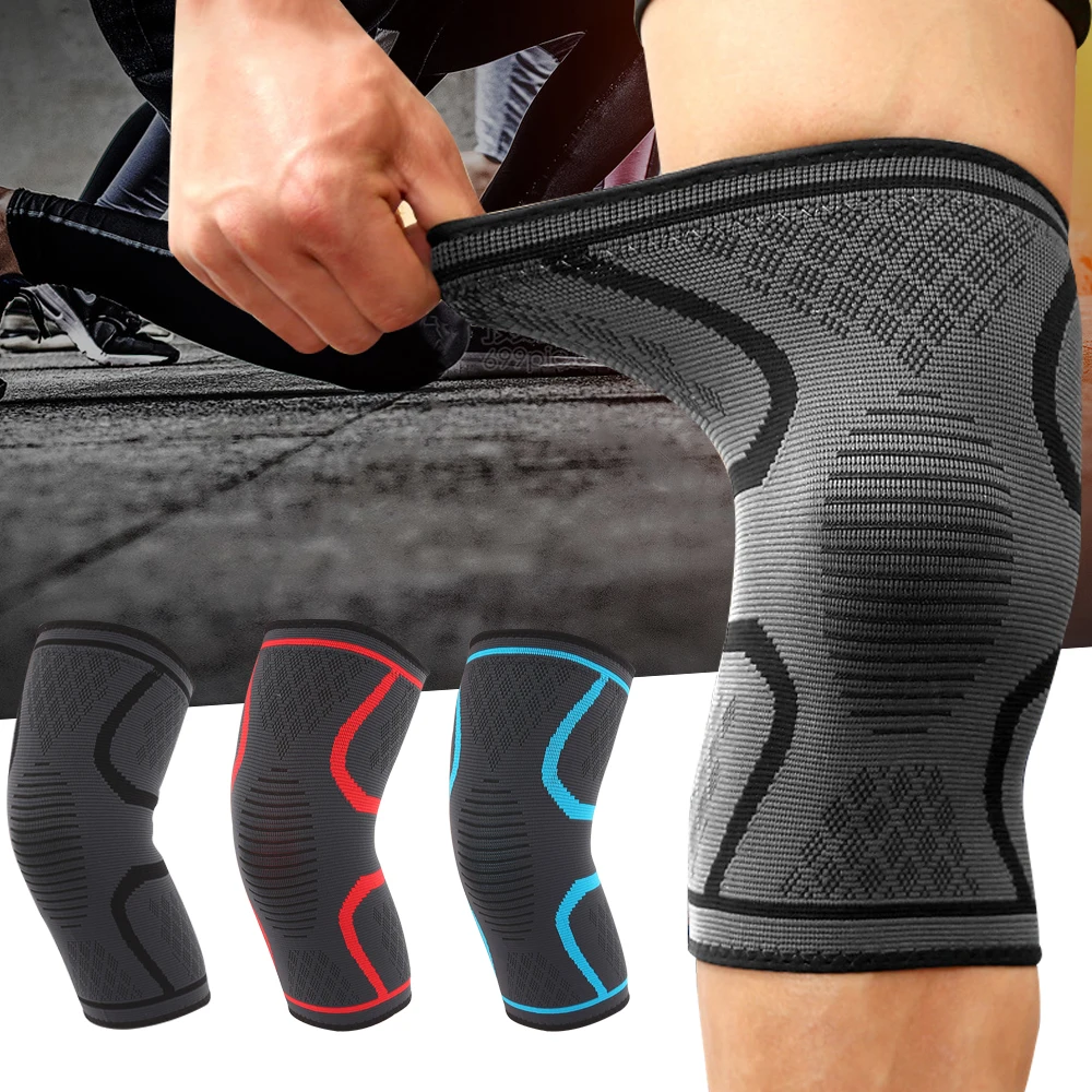 Наколенники мужские 1 пара эластичные компрессионные нейлоновые суппорты на