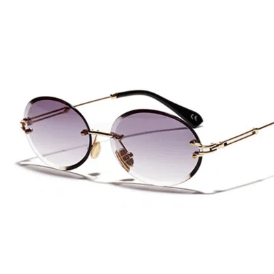C5 Grey Phoemix, без оправы, серия Modis, солнцезащитные очки, Oculos De Sol, кристалл, овальный, Ретро стиль, Роскошные, для женщин, фирменный дизайн, Ретро стиль, солнцезащитные очки, UV400 - Цвет линз: C5 Grey