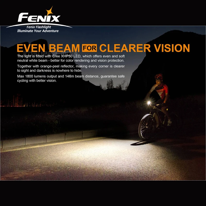 1800 люмен Fenix BC35R Cree XHP50 нейтральный белый светодиодный круглый велосипедный