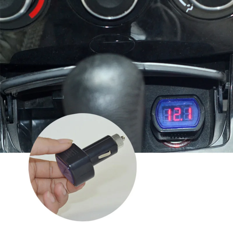 Мини красный светодиодный вольтметр дисплей DC 12V 24V автомобильный двигатель