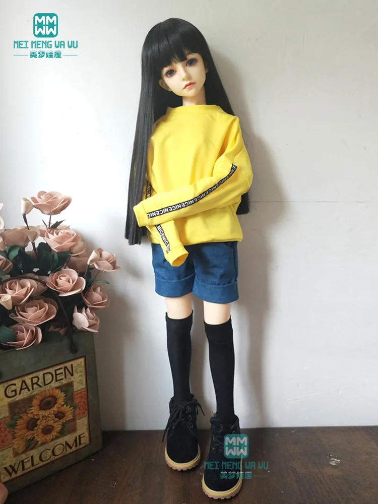 Подходит для 1/3 60 см BJD SD doll красная Повседневная Толстовка и джинсовые шорты |