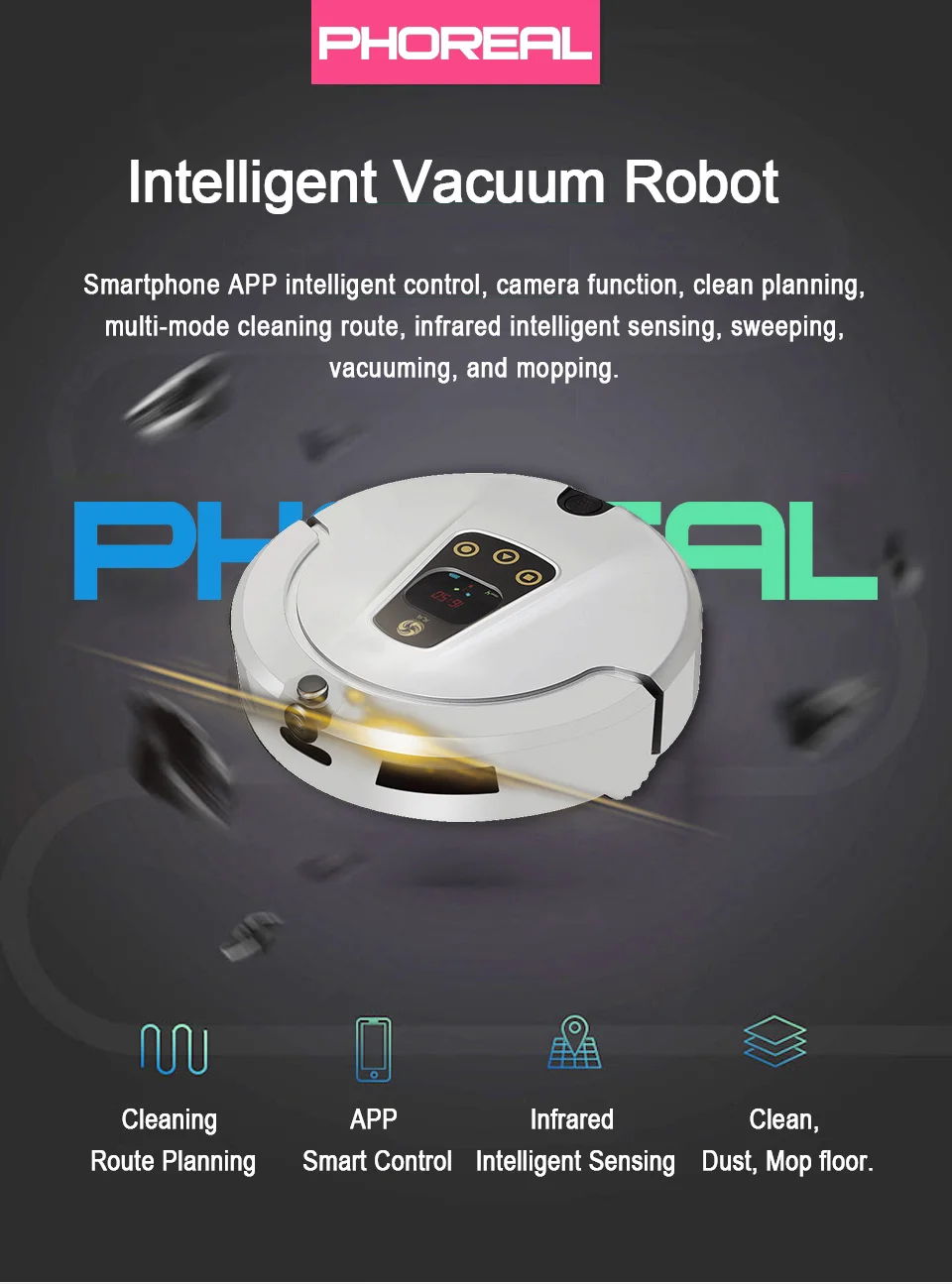PhoReal FR-T плановый Route Роботизированный пылесос камера монитор функция WiFi робот пылесос