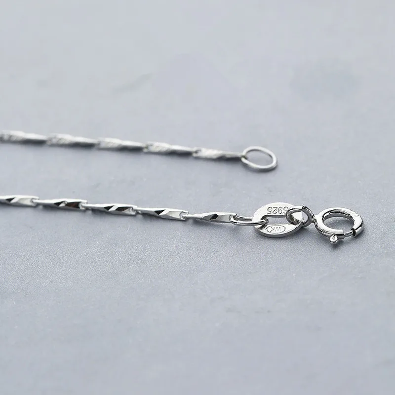 

Fulfilling Female Necklace Solid 925 Sterling Silver Chain Necklace 40CM/45CM length White Gold Color