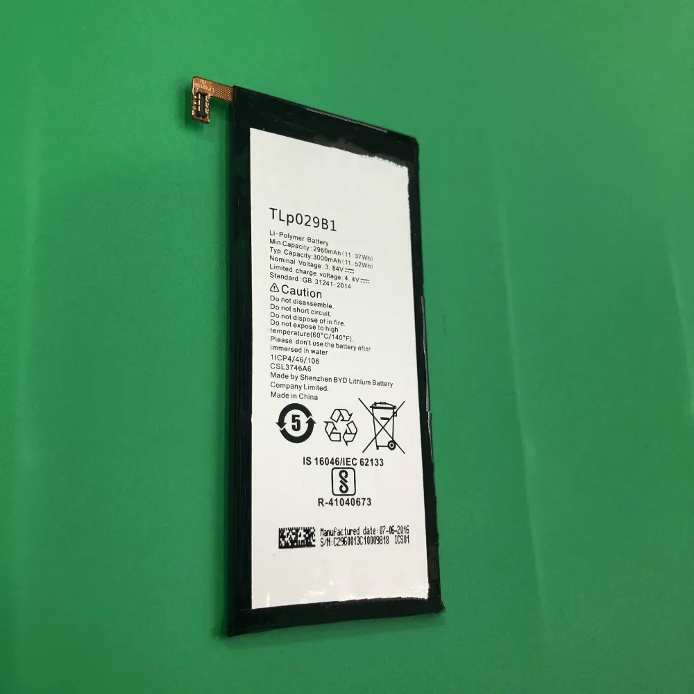 Запасная батарея для телефона Alcatel Touch Pop 4S 5095 5095B 5095I 5095K 5095L onetouch TLP029B1/TLP029B2 2960