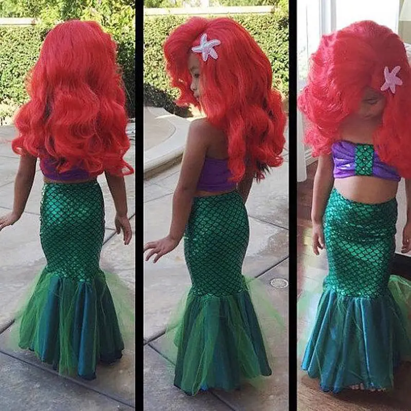 Toddle girls Mermaid Tail dress Cute princess ariel cosplay costume for girl fancy green | Детская одежда и обувь