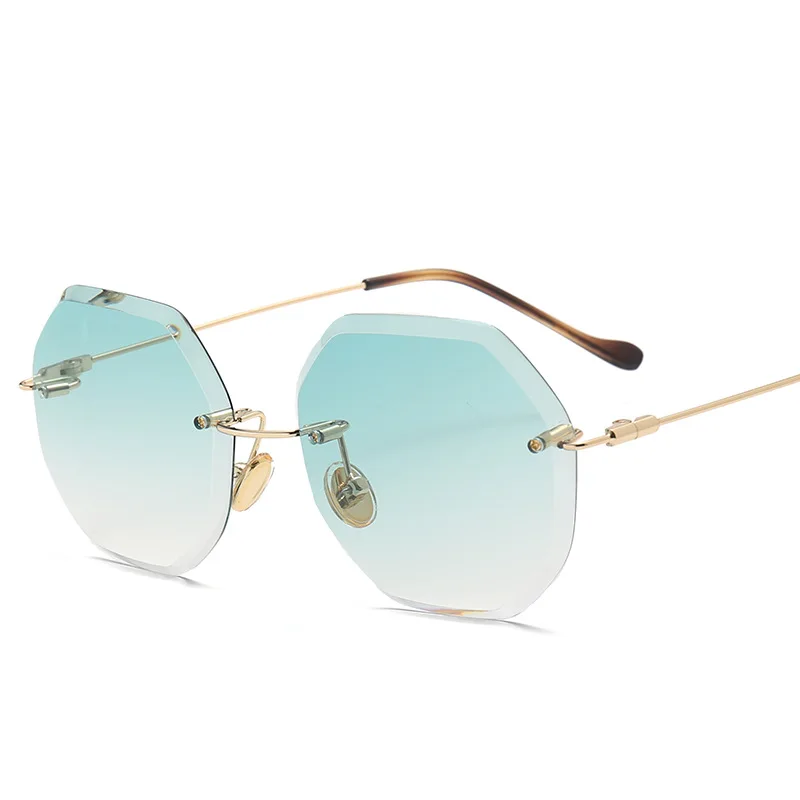 CIVICHIC новые модные женские без оправы со стразами режущие солнцезащитные очки с