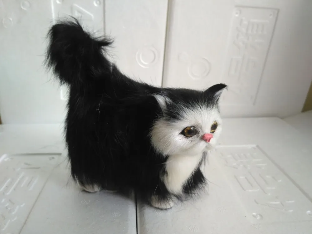 12x6x13 см черная стоячая модель Кота, полиэтилен и искусственная игрушка в подарок a2329