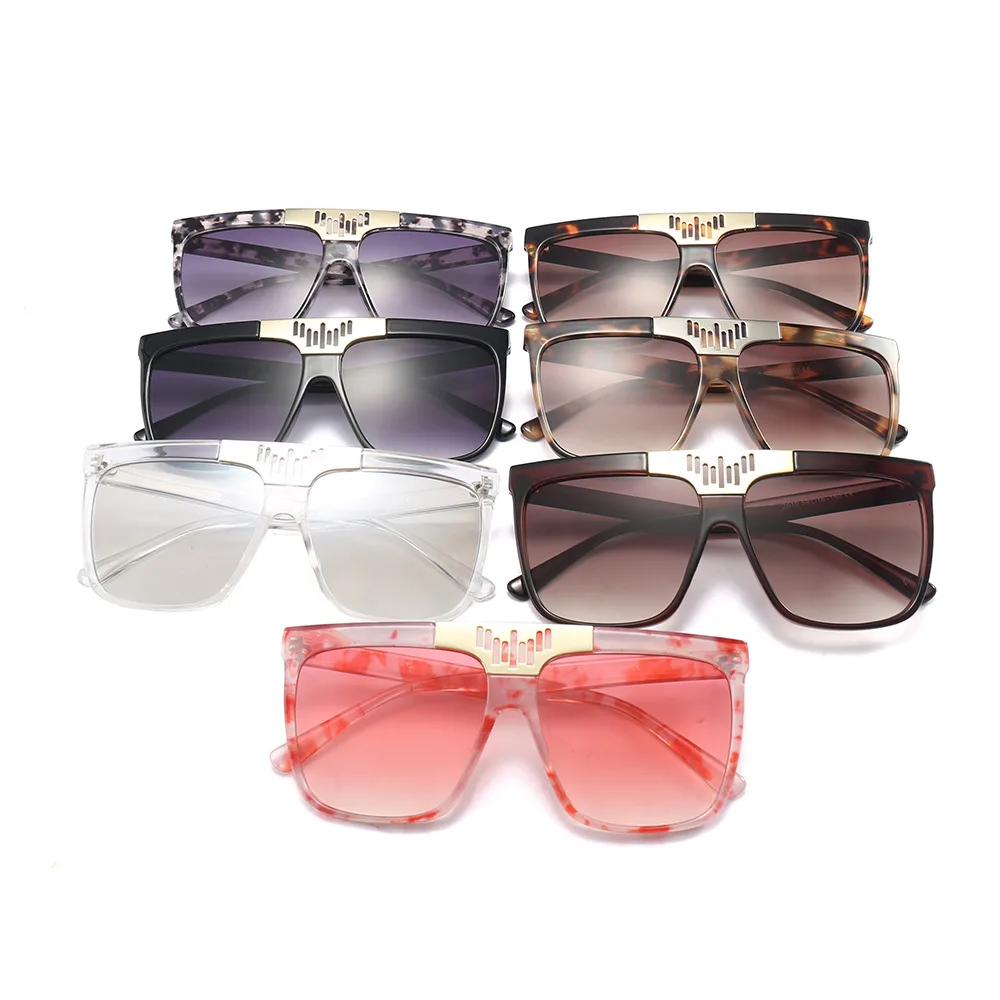 

2019 New Luxury Brand Design Fashion Square Sunglasses Women Men Vintage Oversized Flat Top Leopard Sun Glasses For Female Male