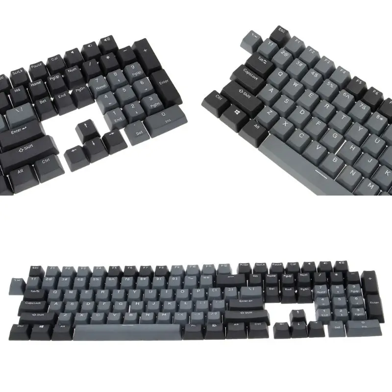 Dolch черно серые смешанные толстые ПБТ 108 колпачки для ключей OEM Вишневый профиль