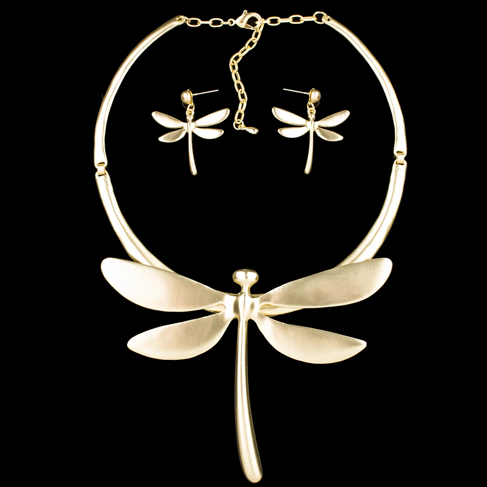 Комплект из колье и серёг со стрекозой|fashion necklace set|necklace setnecklace sets for women |