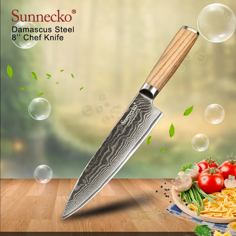 SUNNECKO 3 шт. Кухня Набор ножей Дамаск шеф повар Ножи японский VG10 Сталь оригинальная