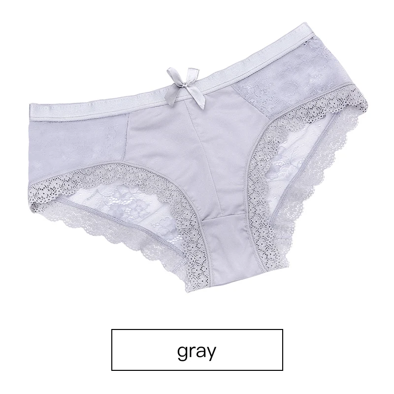 Gray 3XL женское нижнее белье, женские трусы, сексуальные кружевные Хлопковые женские трусики, женские трусы, мягкие дышащие прозрачные женские летние стринги - Цвет: Gray