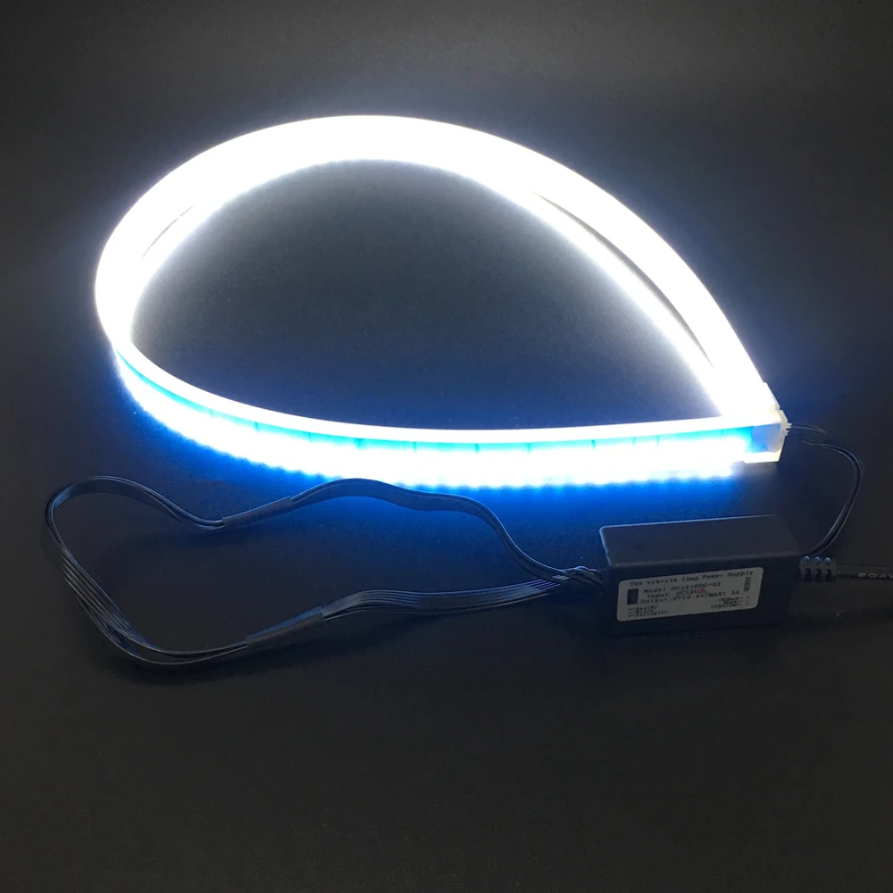 60 см Светодиодная лента 12 в тонкий гибкий DRL полоска Фара поворотник лампа желтый