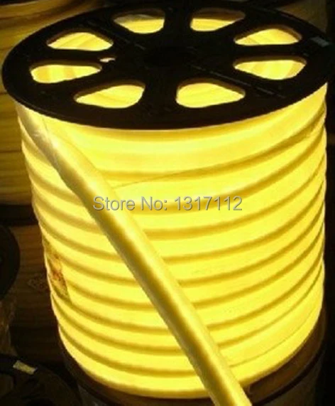 Светодиодная неоновая Гибкая мягкая лампа 50 м/лот 120 LED/M DIP полоса веревка 220В и 110В