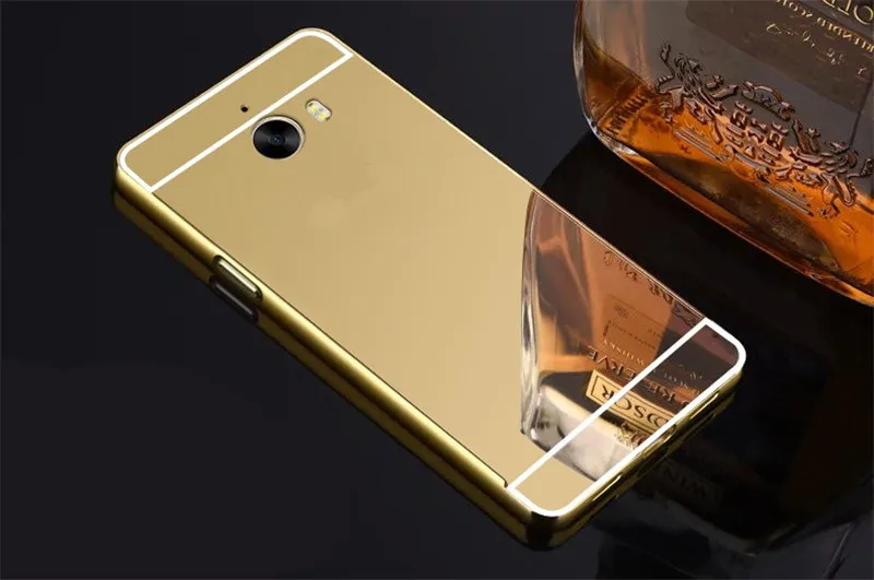 Чехол для Huawei Luxury роскошные золотые зеркальные алюминиевые Защитные чехлы для телефонов Huawei Y7 Y7 5," задняя крышка Y7