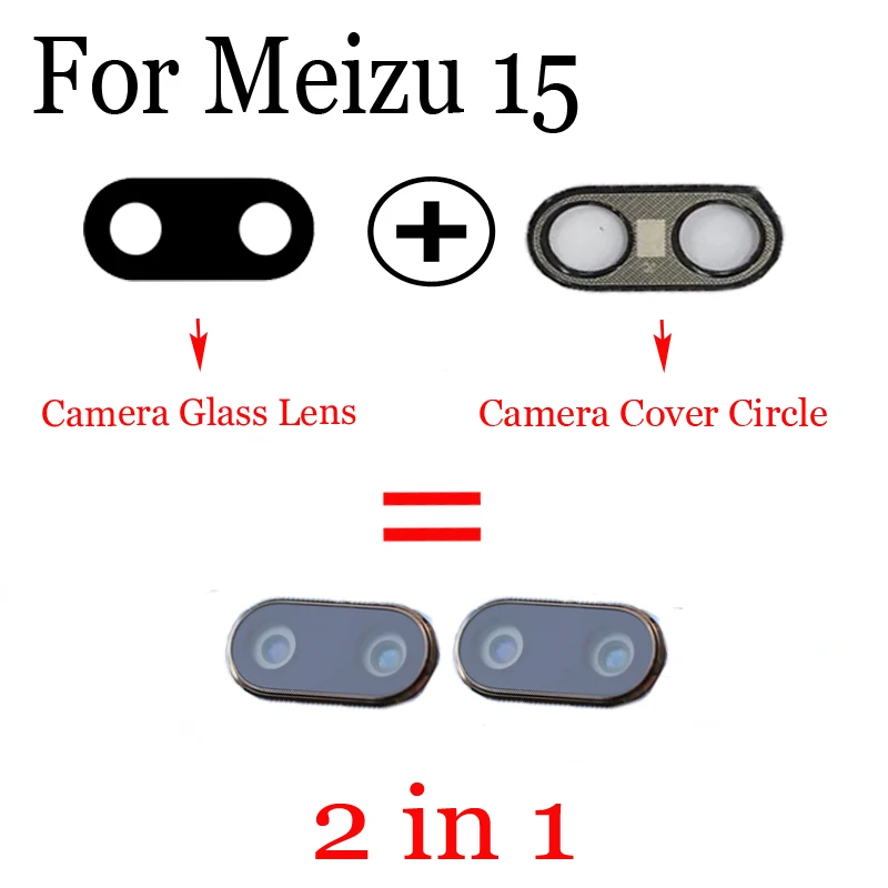 High Quality For Mei zu 15 meizu15 5.46 inch Rear Back Camera Glass Lens +Camera Cover Circle Housing Parts Replacement | Мобильные