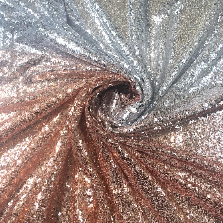 

5M/Lot DHL Width 140CM Gradient Sequins Fabric Rose Gold Black Red DIY Sparkly Fabric for Dresses Fashion Clothing Wedding Shows