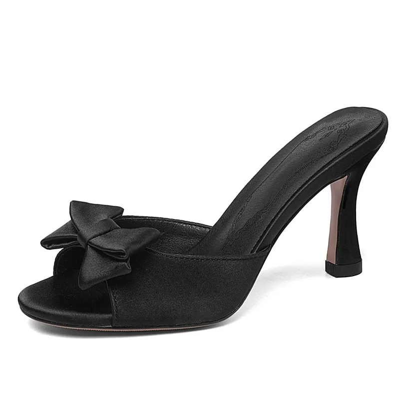 Женские шелковые сандалии FEDONAS классические элегантные летние туфли на высоком