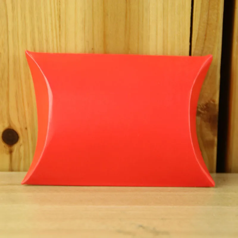 Red Разноцветные маленькие подарочные коробки разноцветная Подушка коробка DIY крафт-бумага коробка упаковка 50 шт./лот - Цвет: Red
