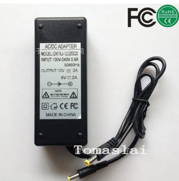 Двойной выход DC 12v 2A / 5V светодиодный драйвер переключатель питания адаптер