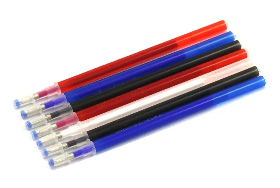 10pcs mixed 10Pcs Heat Erasable Refill Pens High Temperature Disappearing Fabric Marker Pen for Patchwork Fabric PU Leather Mark Sewing Tool - Цвет: 10pcs mixed