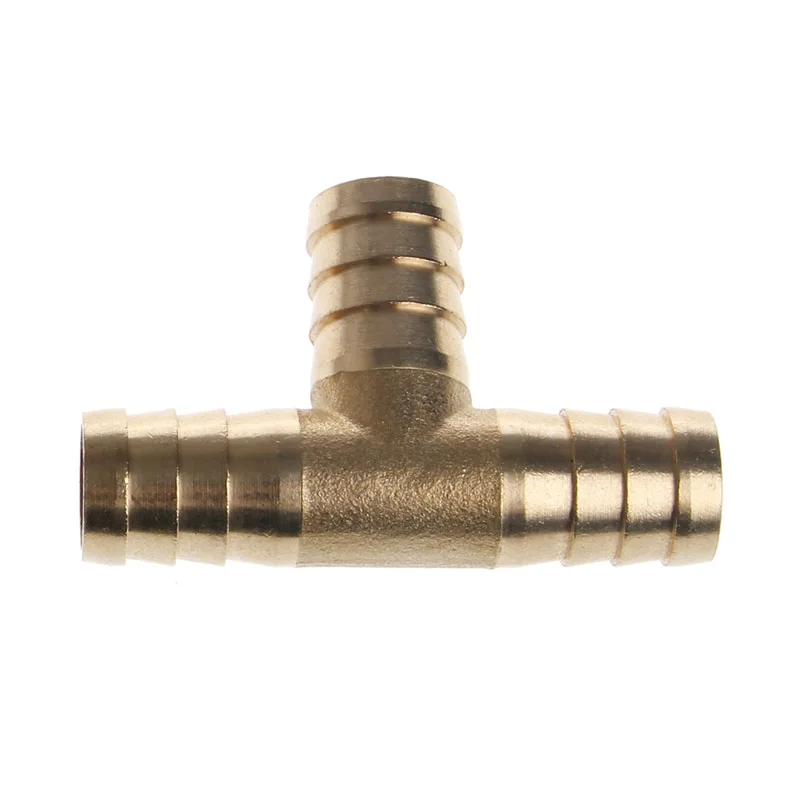 

6-16mm Brass T Piece 3 Way Fuel Hose Joiner Connector For Air Oil Gas Drop shipping