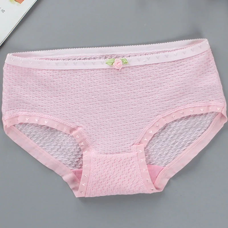 Хлопковые дышащие трусики с низкой талией для девочек подростков|Женские
