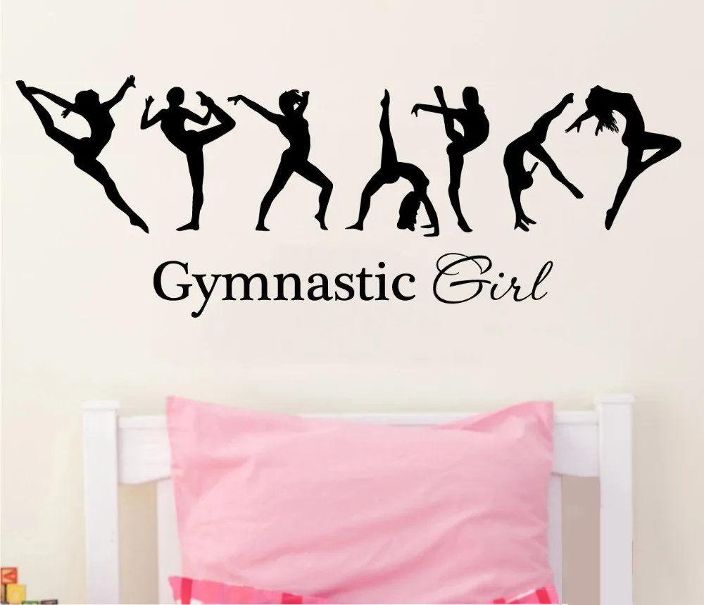 

Dancing Vinyl Wall Decal Sticker Gymnastics Girl Sign Ballet Dancer Dacing wall decal home mural Bedroom Girls Room Mural WY-20