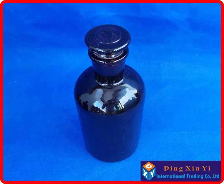 (4 шт./лот) Янтарная лабораторная бутылка с узким горлышком объемом 500 мл со