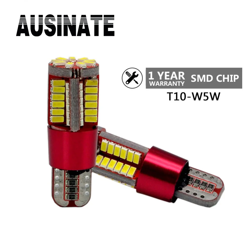

2 шт. T10-W5W светодиодные лампы для автомобиля 57 SMD Canbus без ошибок супер яркая светодиодная лампа сигнальная лампа заднего хода 6000k 12В