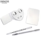 Палетка из нержавеющей стали для дизайна ногтей сделай сам, косметический макияж, Гель-лак, смешивание краски, инструмент для маникюра, металлическая палитра пигментов