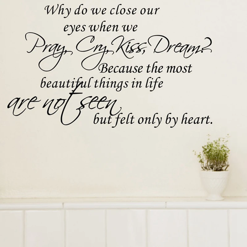 Самая красивая вещь в жизни... Настенные наклейки с надписью only by heart|wall quotes|wall decor