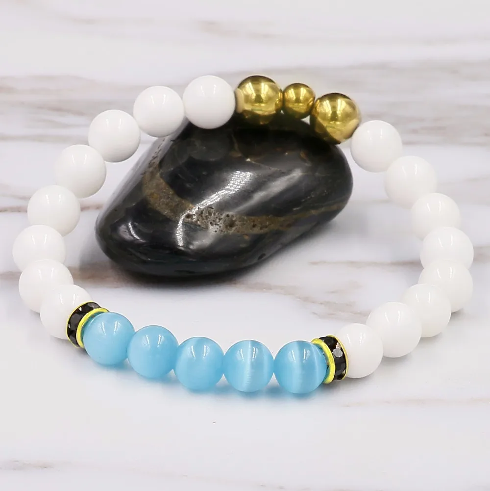 2017 ювелирные изделия ручной работы синий опал с матовым черным камнем бусины