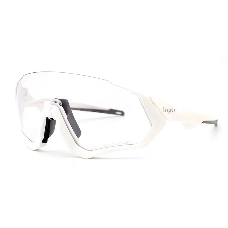 O white Profession Photochromic Cycling Flight Sunglasses Sports Cycling Mountain Bike Cycling Goggles Cycling Sunglasses UV400 Eyewear - Цвет: O white