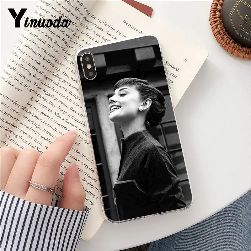 Yinuoda Одри Хепберн Мягкий Силиконовый ТПУ чехол для телефона iPhone 8 7 6 6S Plus X XS MAX 5 5S SE