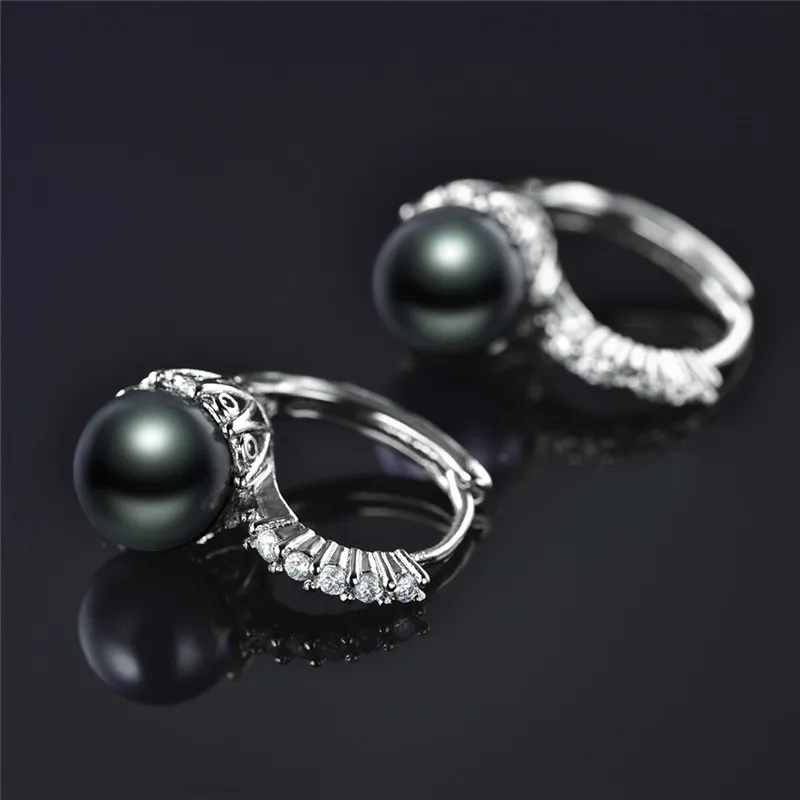 Женские серьги-кольца BUDONG модные серьги с жемчугом из серебра/золотой обруч