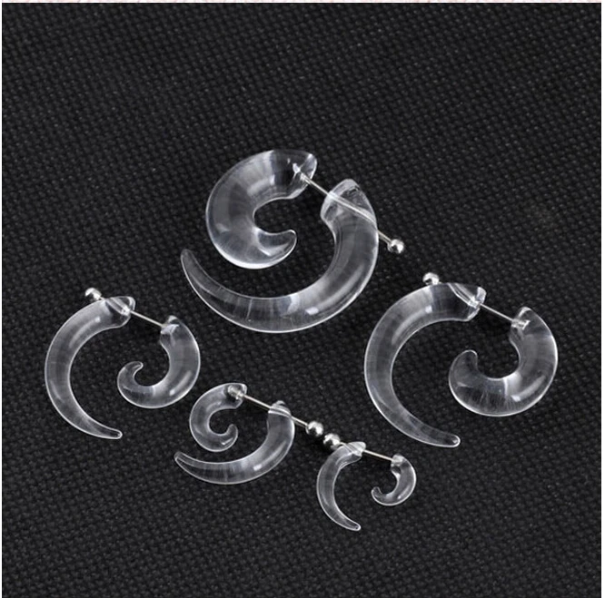 1 пара мужчины женщины поддельные спирали ухо конус улитка уха расширители