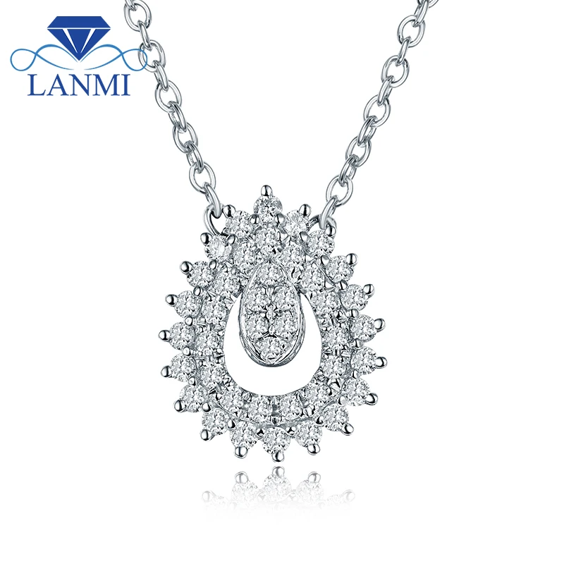 Цепочка с подвеской из белого золота 18 карат бриллиантами|Подвески| |