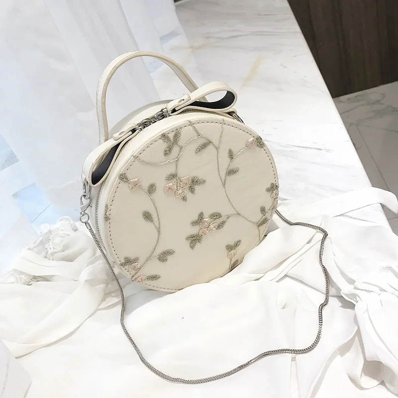 Сумка 2018 Лето Новинки для девочек небольшой свежий кружева Sen маленькие круглые